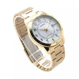 Casio General White Dial Gold Stainless Steel Strap Women Watch MTP-V004G-7BUDF-P