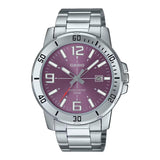 Casio General Purple Dial Stainless Steel Men's Watch MTP-VD01D-6BVUDF