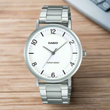 Casio Standard Silver Stainless Steel Strap Unisex Watch MTP-VT03D Series