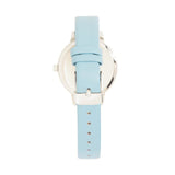 Natbyj Dazzle White Dial Blue Leather Strap Women Watch NAT0203