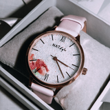 Natbyj Dazzle Purple Leather Strap Women Watch NAT0209