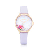 Natbyj Dazzle Purple Leather Strap Women Watch NAT0209