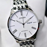 Citizen Mechanical White Dial Silver Stainless Steel Strap Men Watch NH8350-59A