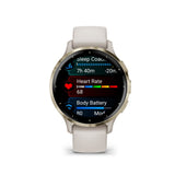 Garmin Venu 3S Cream Gold Stainless Steel Bezel with Ivory Case GM-010-02785-54