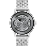 CALVIN KLEIN ICONIC AUTO SILVER DIAL MESH STEEL WATCH 25300004