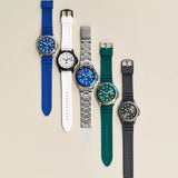 FOSSIL FS5999 BLUE DIVE WHITE SILICONE WATCH