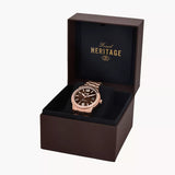 FOSSIL ME3258 HERITAGE AUTOMATIC ROSE GOLD STEEL WATCH
