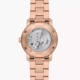 FOSSIL ME3258 HERITAGE AUTOMATIC ROSE GOLD STEEL WATCH