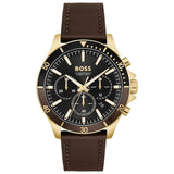 HUGO BOSS TROPER BLACK DIAL LEATHER WATCH 1514100