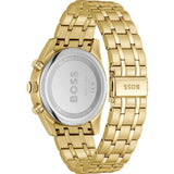 HUGO BOSS SKYTRAVELLER BLACK DIAL GOLD-TONE STEEL WATCH 1514152