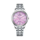 CITIZEN ECO-DRIVE LADY ELEGANCE PURPLE DIAL SILVER STEEL EM0411-71X