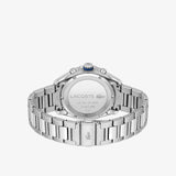 LACOSTE 2011155 TIEBREAKER BLACK DIAL STEEL CHRONOGRAPH WATCH