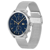 LACOSTE 2011256 BLUE DIAL CHRONOGRAPH STEEL MESH WATCH