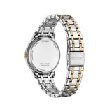 CITIZEN LADY ELEGANCE WHITE PEARL TWO-TONE ROSE GOLD STEEL EM0416-78A
