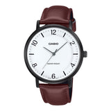 CASIO STANDARD MTP-VT03BL-7BUDF-P BROWN LEATHER BAND WATCH