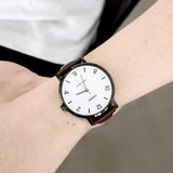 CASIO STANDARD MTP-VT03BL-7BUDF-P BROWN LEATHER BAND WATCH