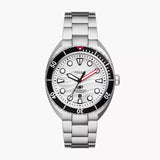 FOSSIL BREAKER WHITE DIAL THREE-HAND DATE STAINLESS STEEL WATCH FS6063