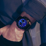 CASIO G-SHOCK GA-100FL-1ADR FIERY BLUE DIAL BLACK STRAP MEN WATCH