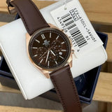 CASIO EDIFICE EFV-650CL-5AVUDF-P STANDARD CHRONOGRAPH BROWN LEATHER WATCH