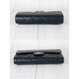 Chanel X25092701 Full Set CHANEL Caviar Skin Black Long Wallet Made In 2014- 2015 (Excellent Condition)