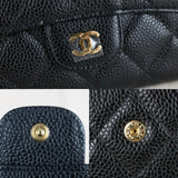 Chanel X25092701 Full Set CHANEL Caviar Skin Black Long Wallet Made In 2014- 2015 (Excellent Condition)