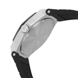 FERRARI ASPIRE ANALOG QUARTZ SILVER STAINLESS STEEL 0830537 BLACK SILICONE STRAP MEN'S WATCH