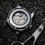 ARIES GOLD AUTOMATIC INFINUM EL TORO SILVER STAINLESS STEEL G 9005 AS-BK BROWN LEATHER STRAP MEN'S WATCH - H2 Hub Watches