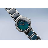 BERING 10729-707 CERAMIC BLUE DIAL CRYSTAL BEZEL WOMEN'S WATCH