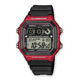 CASIO GENERAL AE-1300WH-4AVDF DIGITAL QUARTZ RED BLACK RESIN UNISEX'S WATCH - H2 Hub Watches