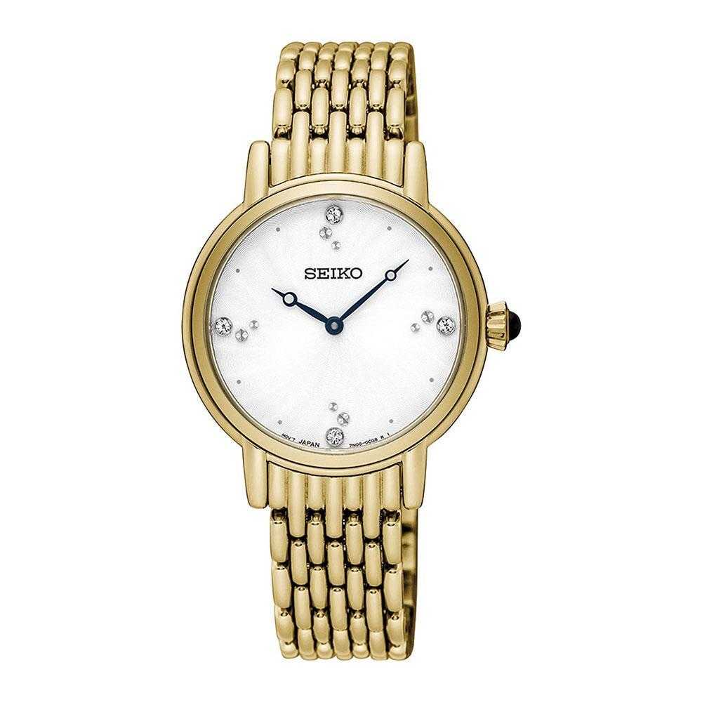 SEIKO GENERAL DAMENUHR SFQ804P1 STAINLESS STEEL WOMEN'S GOLD WATCH - H2 Hub Watches