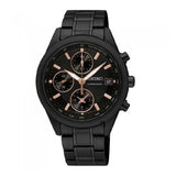 SEIKO GENERAL SNDV57P1 CHRONOGRAPH STAINLESS STEEL WOMEN'S BLACK WATCH - H2 Hub Watches