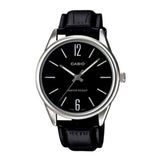 CASIO GENERAL MTP-V005L-1BUDF QUARTZ SILVER STAINLESS STEEL  BLACK LEATHER STRAP MEN'S WATCH - H2 Hub Watches