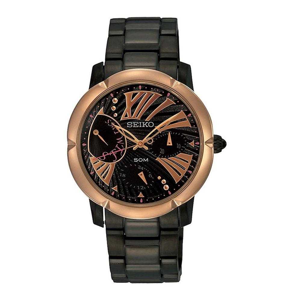 SEIKO CRITERIA SNT882P1 CHRONOGRAPH STAINLESS STEEL WOMEN'S BLACK WATCH - H2 Hub Watches