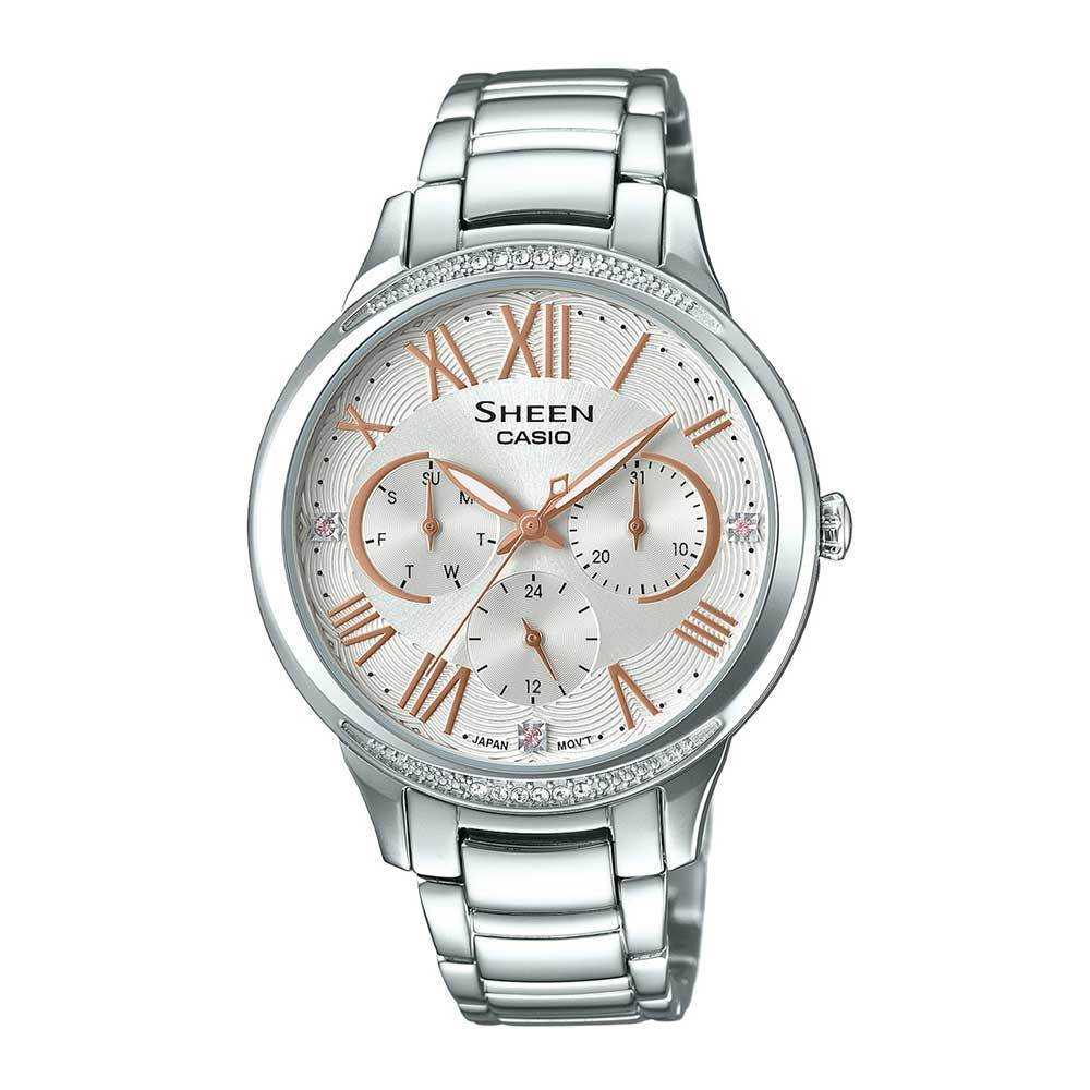 CASIO SHEEN SHE-3058D-7AUDR QUARTZ SILVER STAINLESS STEEL WOMEN'S WATCH - H2 Hub Watches