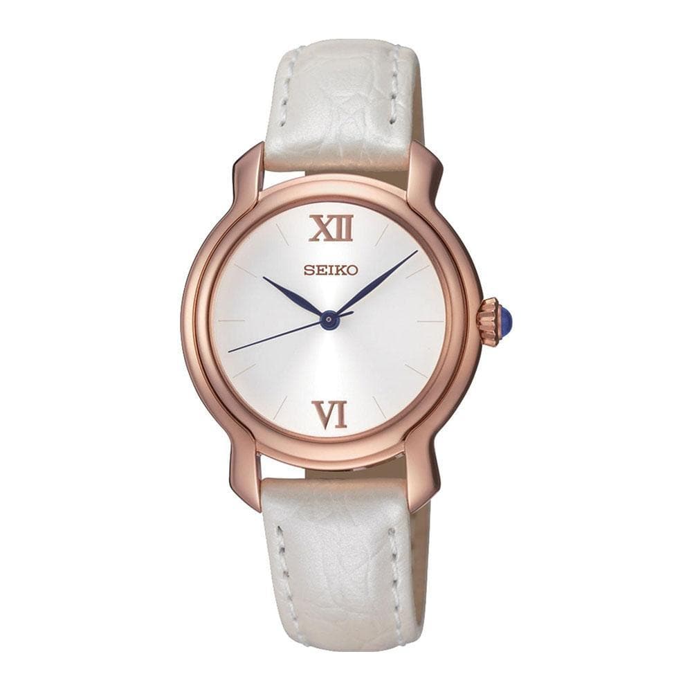 SEIKO GENERAL SRZ394P1 ANALOG WOMEN'S PEARL LEATHER STRAP WATCH - H2 Hub Watches
