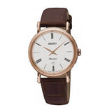 SEIKO PREMIER SXB436P1 QUARTZ WOMEN'S BROWN LEATHER STRAP WATCH - H2 Hub Watches
