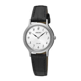 SEIKO GENERAL SUP369P1 SOLAR WOMEN'S BLACK LEATHER STRAP WATCH - H2 Hub Watches