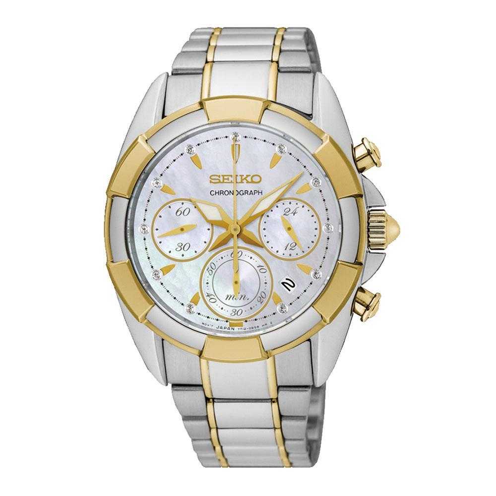 SEIKO LUKIA SRW808P1CHRONOGRAPH STAINLESS STEEL WOMEN'S TWO TONE WATCH - H2 Hub Watches