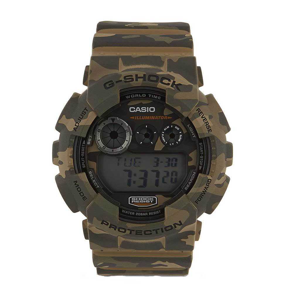 CASIO G-SHOCK GD-120CM-5DR DIGITAL QUARTZ GREEN CAMO RESIN WAMEN'S TCH - H2 Hub Watches