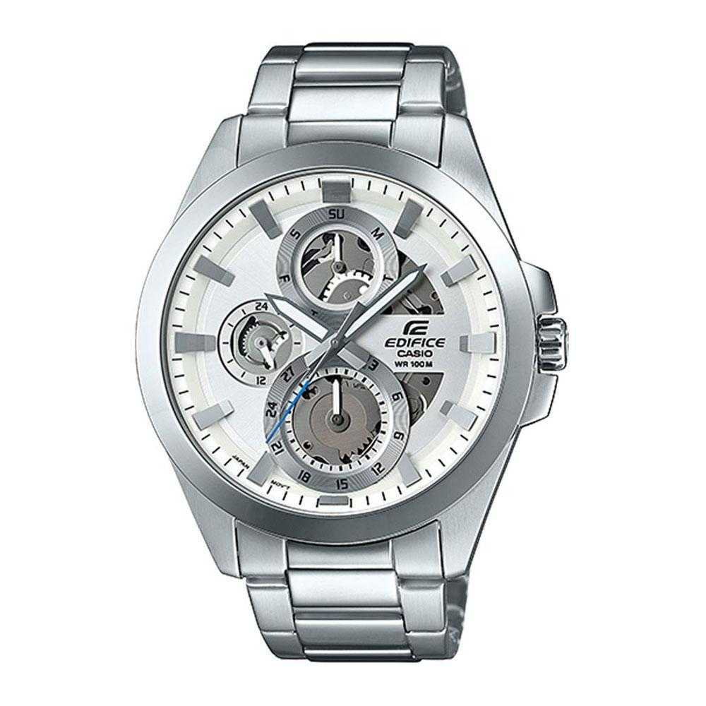 CASIO EDIFICE ESK-300D-7AVUDF CHRONOGRAPH SILVER STAINLESS STEEL MEN'S WATCH - H2 Hub Watches