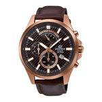 CASIO EDIFICE EFV-530GL-5AVUDF CHRONOGRAPH BROWN LEATHER STRAP MEN'S WATCH - H2 Hub Watches