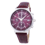 SEIKO GENERAL SNDV37P1 CHRONOGRAPH MAROON LEATHER STRAP WOMEN'S WATCH - H2 Hub Watches