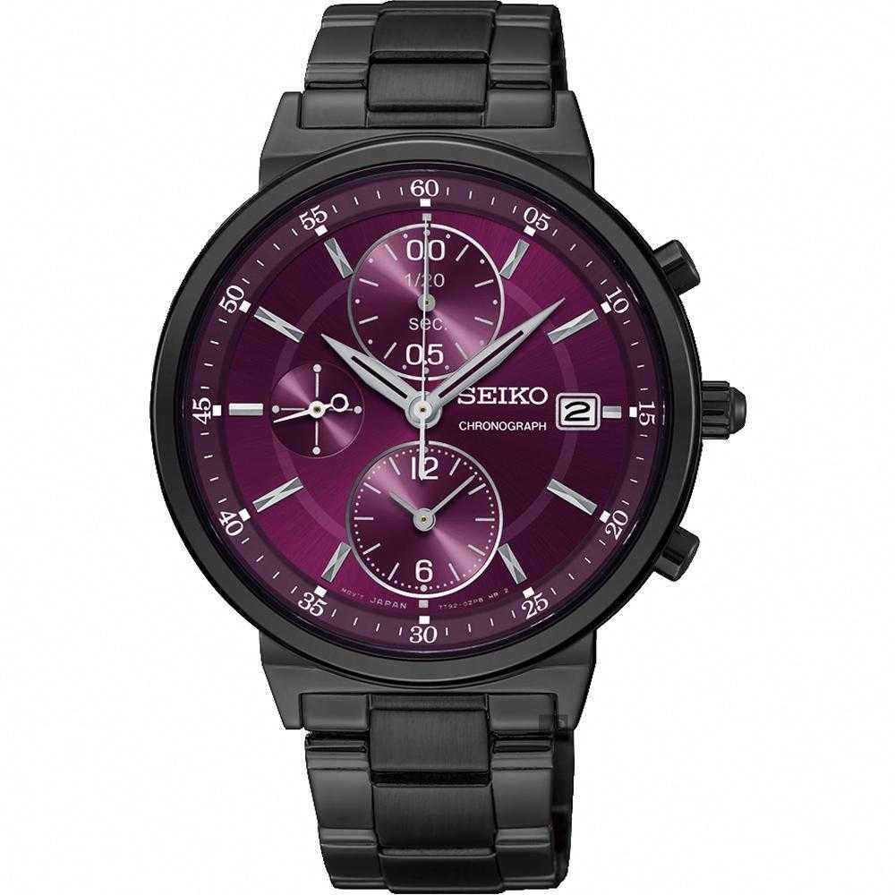 SEIKO GENERAL SNDV25P1 CHRONOGRAPH STAINLESS STEEL WOMEN'S BLACK WATCH - H2 Hub Watches