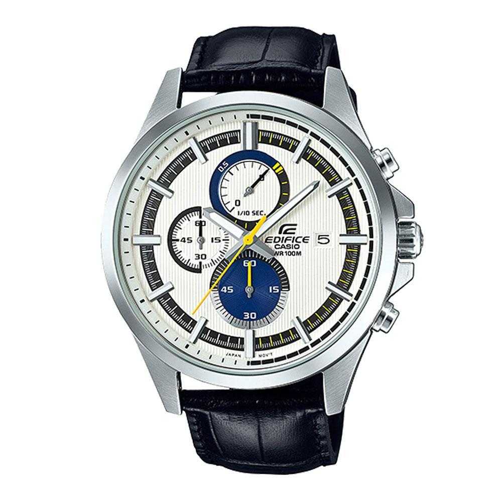 CASIO EDIFICE EFV-520L-7AVUDF CHRONOGRAPH BLACK LEATHER STRAP MEN'S WATCH - H2 Hub Watches