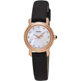 SEIKO GENERAL SXGP68P1 QUARTZ WOMEN'S BLACK LEATHER STRAP WATCH - H2 Hub Watches