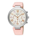 SEIKO LUKIA SRW793P1 CHRONOGRAPH WOMEN'S PINK LEATHER STRAP WATCH - H2 Hub Watches