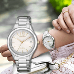 CITIZEN FE6124-85A ECO-DRIVE SILVER STAINLESS STEEL WOMEN'S WATCH - H2 Hub Watches