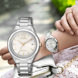 CITIZEN FE6124-85A ECO-DRIVE SILVER STAINLESS STEEL WOMEN'S WATCH - H2 Hub Watches