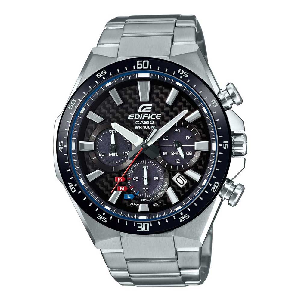 CASIO EDIFICE EQS-910D-1BVUDF SOLAR SILVER STAINLESS STEEL MEN'S WATCH - H2 Hub Watches