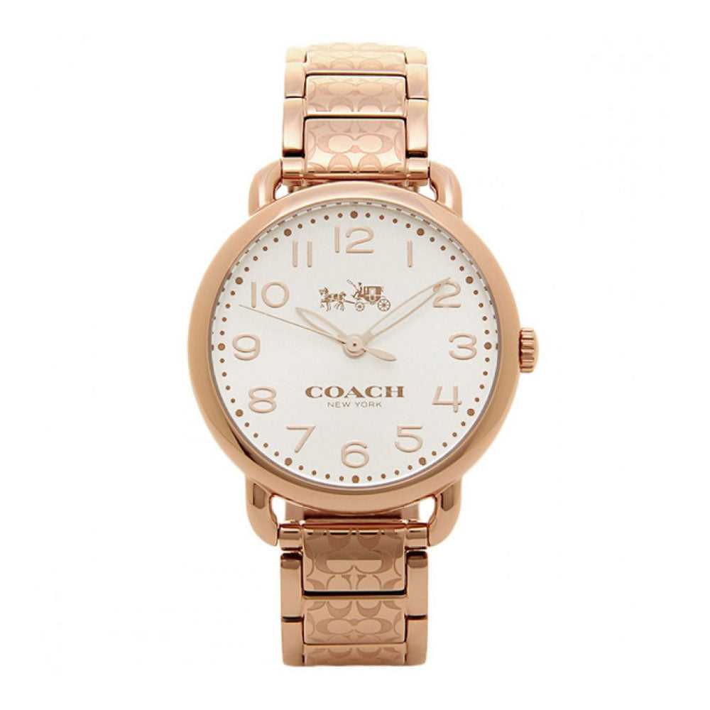COACH DELANCEY ANALOG QUARTZ ROSE GOLD STAINLESS STEEL 14502497 WOMEN'S WATCH - H2 Hub Watches